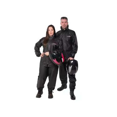Imagem de Conjunto Capa de Chuva em PVC Bravo Gola Masculino Preto G Pioneira - 