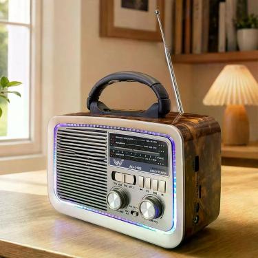 Imagem de Rádio Clássico Portátil Lanterna Vintage Retro Fm Am Sw USB - Genérico