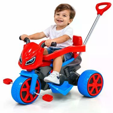 Imagem de Moto Rider Andador Com Pedal Azul e Vermelho Usual