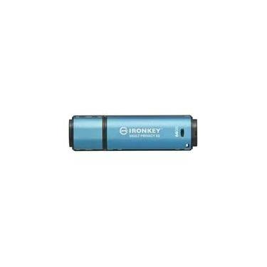 Imagem de Pen Drive 64GB Kingston IronKey Vault Privacy 50C, USB-C 3.2 Gen 1, com Criptografia, Azul - IKVP50C/64GB