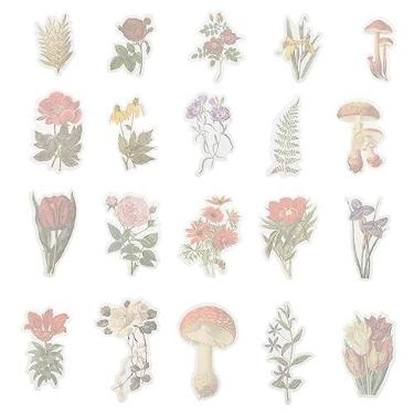 Imagem de ibasenice Pacote De Adesivos De Bolso Com 60 Peças Adesivos Infantis Decorativos Washi Álbum Decalques Flores Artesanato Casamento Scrapbook Flores Plantas Adesivos Álbum De