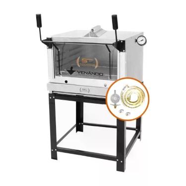 Imagem de Kit - Forno Gás Industrial Roma Inox Infravermelho Firiv80 + Kit Gás -