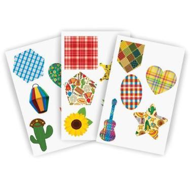 Imagem de Retalho Remendo Tecido Adesivo Roupa Festa Junina 15 Adesivos - Efd Co
