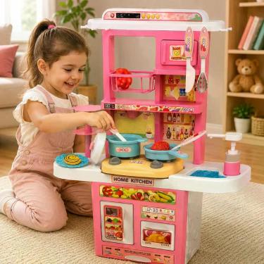 Imagem de Cozinha infantil Com Luzes E som - Rosa - IMPORTUDO