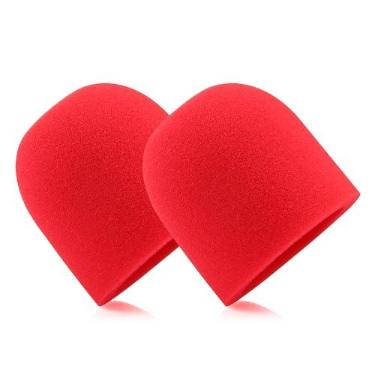 Imagem de LEFXMOPHY Para-brisas vermelho para Logitech G Yeti GX Dynamic RGB Gaming Microfone Substituição Pop Filtro Capa de Espuma de Microfone