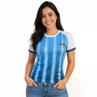 Imagem de Camisa Feminina Grêmio Degradê Azul Oficial Original Licenciada Torced