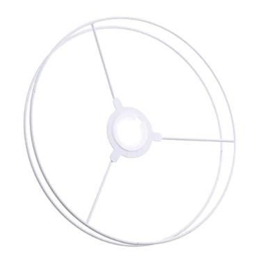 Imagem de Veemoon Rack De Anel De Abajur Suporte De Luz De Chão Quadro De Abajures Pendurados Anel De Tambor Faça Você Suporte De Abajur De Ferro Anel De Moldura De Abajur Arame Branco Metal Manual