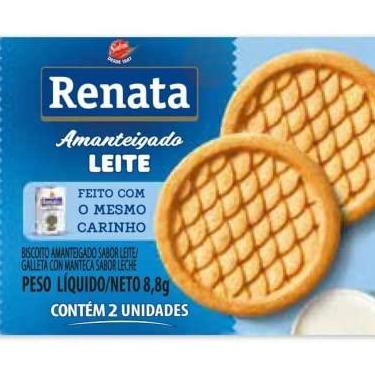 Imagem de Biscoito Amanteigado Leite 8,8g Renata Caixa Com 280 Sachês