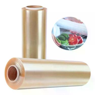 Imagem de Rolo Bobina Plástico Filme PVC 8,5 MICRAS 38x300 para Embalar Alimentos Material PVC Uso Doméstico Transparente Higipack