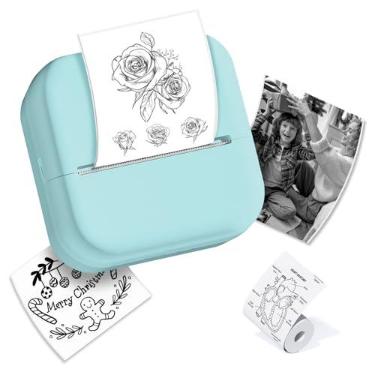 Imagem de M02L Note Printer- Mini impressora com papel não adesivo, substituir T02 Bluetooth impressora térmica Sticker Maker Machine presente para o dia dos namorados- verde