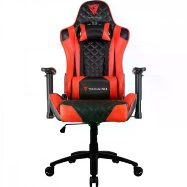 Imagem de Cadeira Gamer TGC12 Thunderx3 em Poliuretano com Encosto Reclinável 135° e Mecanismo de Balanço Vermelho