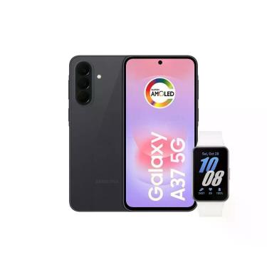 Imagem de Smartphone Samsung Galaxy A37 5G 6GB 128GB 50MP Preto + Pulseira Fit 3 Prata