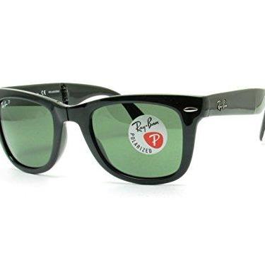 Imagem de Óculos de Sol Ray-Ban RB4105 Dobrável Wayfarer Quadrado, Preto Fosco/G-15 Verde, 54 mm