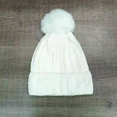 Imagem de Gorro Touca Infantil com Pompom Forrada para Inverno - oem, Branco2