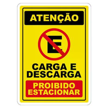 Imagem de Adesivo Proibido Estacionar Carga E Descarga Cor Amarelo