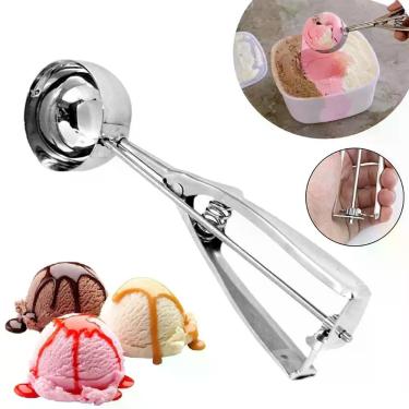 Imagem de 10 Colher Para Sorvete Bola Profissional Mola Ejetor Em Inox - Inter