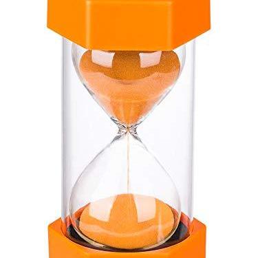 Imagem de SuLiao Temporizador de areia Ampulheta de 10 minutos: relógio de plástico grande de areia laranja 10 min, Reloj De Arena, Temporizador de vidro colorido para crianças, jogos, sala de aula, cozinha