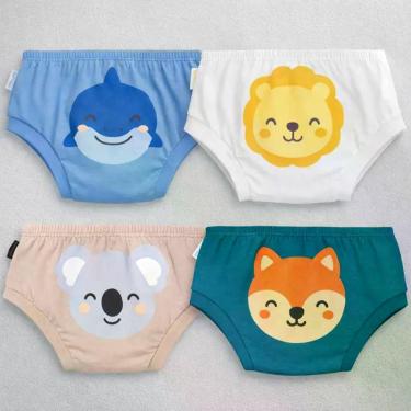 Imagem de Kit 4 Cuecas Tapa Fralda com Estampinhas Fofas em Algodão Cor:cueca1Ta