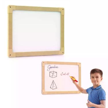 Imagem de Quadro Branco Yeet Junges 30X40CM MDF com Moldura para Anotações e Planejamento Branco