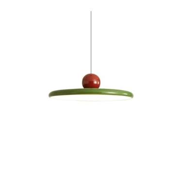 Imagem de Luminária pendente medieval retrô disco voador minimalista creme abajur de cabeceira luz de estudo mesa ilha decoração interior lâmpada (vermelho-50cm), Chu-258970 luminária pendente