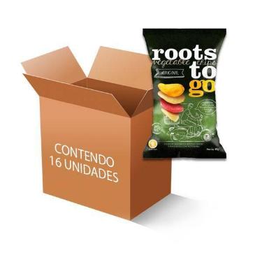 Imagem de Chips De Mandioca E Batatas-doces Roots to go contendo 16 unidades de 
