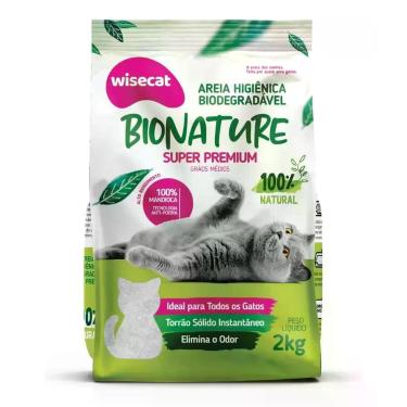 Imagem de Areia Granulada Mandioca Bionature Tradicional Wisecat 2kg Peso:2,0kg 