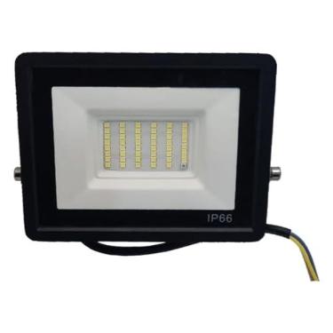 Imagem de Refletor Led Holofote Branco Frio 50w Com Sensor Presença E Fotocélula