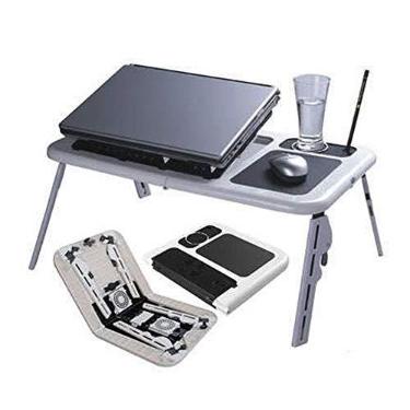 Imagem de AS SEEN ON TV Mesa Notebook Dobrável com 2 Coolers, Ventoinha, Cama Sofá E-Table, Moderno, Plástico, 15.4"