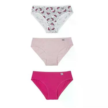 Imagem de Calcinhas Infantil Algodão Del Rio kit com 3 peças, Branco, GG