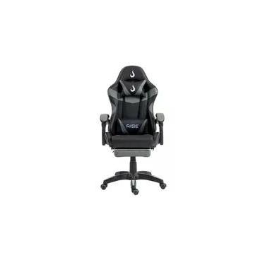 Imagem de Cadeira Gamer Rise Mode X06, Ângulo Ajustável, Até 120Kg, Apoio Para os Pés Retrátil, Preto e Cinza - RM-CG-X06-BG