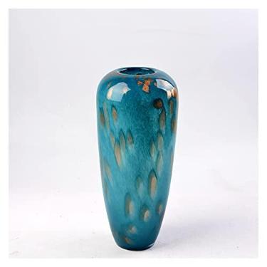 Imagem de x3anggyt5 Vaso de flores europeu de vidro colorido para decoração de casamento, decoração de casa, vasos de mesa para flores, estilo de sereia, terrário, decoração de casa (grande)