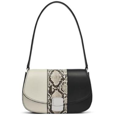 Imagem de Calvin Klein Bolsa de ombro Alina com aba, multicobra preta, tamanho único, Multi cobra preta, One Size