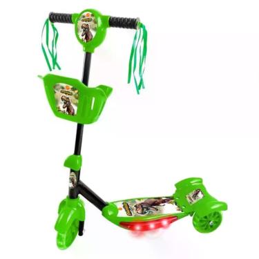 Imagem de Patinete Com Cesta Infantil - 3 Rodas - Dm Toys - Dinossauro