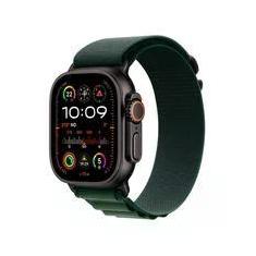 Apple Watch Ultra 2 GPS + Cellular, Caixa Preta de Titânio de 49 mm, Pulseira Loop Alpina Verde Escura, Tamanho M - MX4R3BE/A