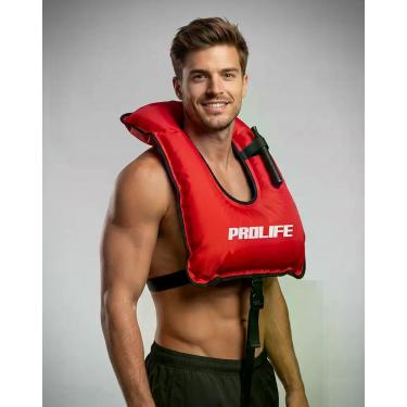 Imagem de Colete Flutuador Inflável Surface Prolife Até 100kg Leve Compacto Ajus