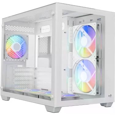 Imagem de Gabinete Gamer Aerocool Dryft Branco Com 6 Fans Argb Lateral Vidro