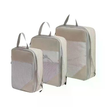 Imagem de Cubos De Compressão Para Viagem 3PCS Organizador De Bagagem Dobrável E