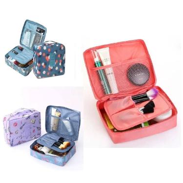 Imagem de maleta necessaire cosmeticos frasqueira de viagem bolsa maquiagem orga