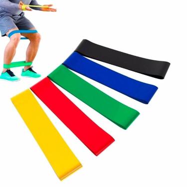 Imagem de Kit 5 Faixas Elásticas Para Academia Casa Treino Exercícios