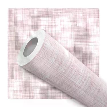 Imagem de Papel De Parede Adesivo Decorativo Efeito Linho Rosa Elegante Moderno