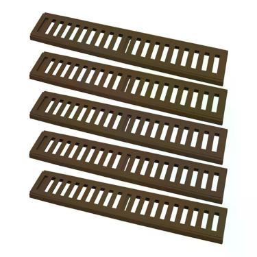 Imagem de Kit Ralo Grelha Linear 7634X5GDA Captação Águas Pluviais com Caixilho em Alumínio Marrom GDA Industria e Distribuidora