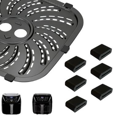 Imagem de Replacement Rubber Bumpers for Air Fryer Grill Pan, 4 PCS Food Grade Air Fryer Silicone Rubber Feet Tabs Replacement Parts Compatible with Ultrean Chefman Gowise Dash CROWNFUL 2QT,3.7QT,5QT Air Fryer