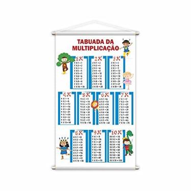 Imagem de Banner Pedagógico Escolar Tabuada da Multiplicação 80x50cm