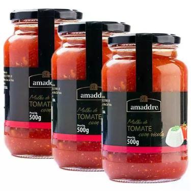 Imagem de Kit 3 Molho de Tomate Amaddre: Tomate Assado, com Pedaços, com Ricota