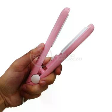 Imagem de Mini Chapinha Prancha 17Cm Bivolt 110|220V Profissional Rosa
