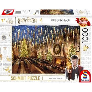 Imagem de Schmidt Jogos 58578 Thomas Kinkade, Wizarding World, Harry Potter, Great Hall Quebra-cabeça de 1000 peças