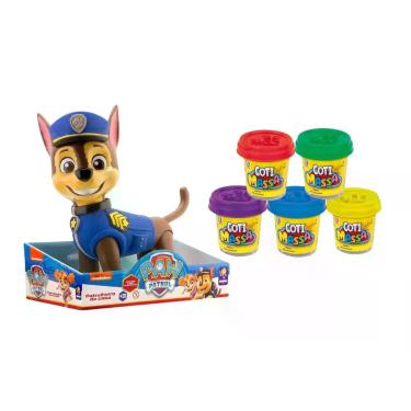 Imagem de Kit Boneco Gigante Chase Patrulha Canina + 5 Massinhas de Modelar Coti