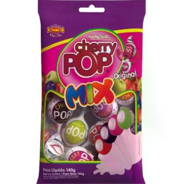 Imagem de Pirulito Cherry Pop Mix Sortidos 140g Sams - Sam'S