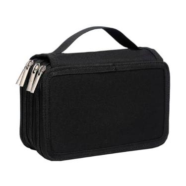 Imagem de Estojo Box Grande BakPak Unissex 4 Zípers Quadrado Divisória (Preto)