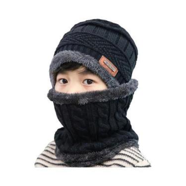 Imagem de Conjunto De Gorro E Cachecol Infantil De Inverno Com Forro De Lã, Gorr